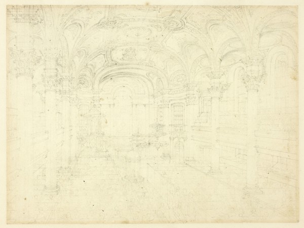 Study for St. Martin's in the Fields, from Microcosm of London, c. 1809.