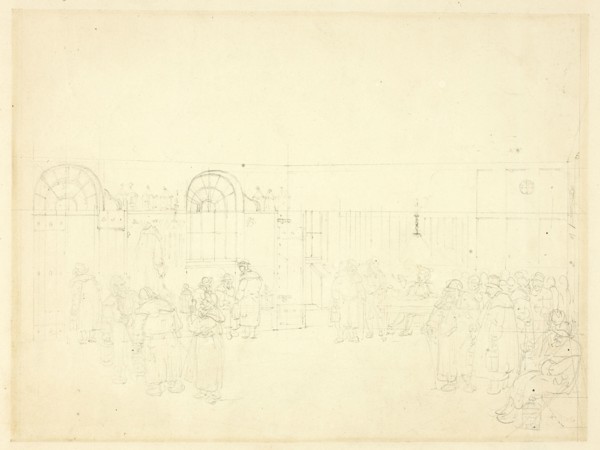 Study for Watch House, St. Mary Le Bone, from Microcosm of London, c. 1809.