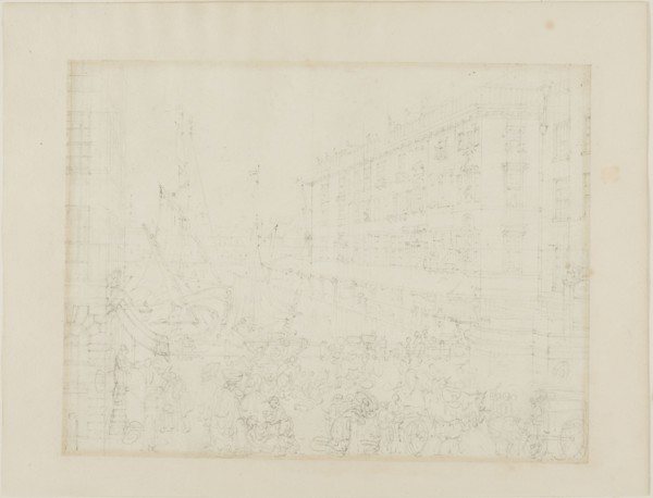Study for Billingsgate Market, from Microcosm of London, c. 1808.