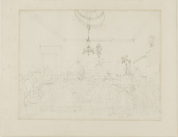 Study for Bow Street Office, from Microcosm of London, c. 1808.