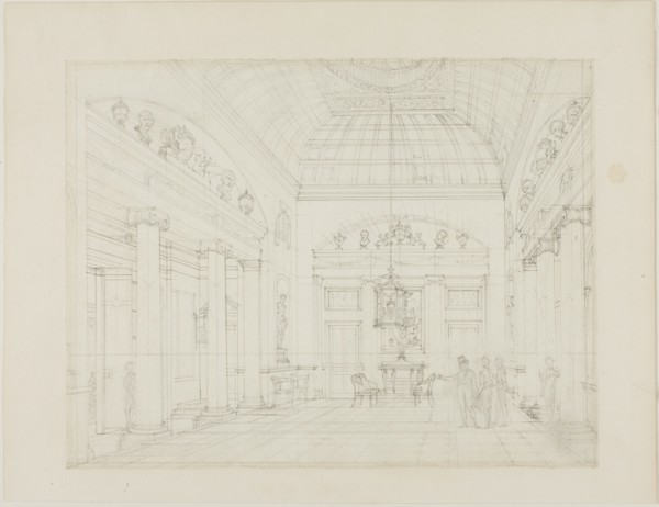 Study for The Hall, Carlton House, from Microcosm of London, c. 1808.