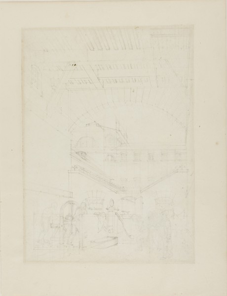 Study for Water Engine, Cold-Bath, Field's Prison, from Microcosm of London, c. 1808.