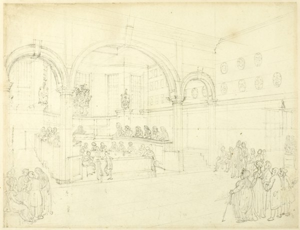 Study for Doctor's Commons, from Microcosm of London, c. 1808.