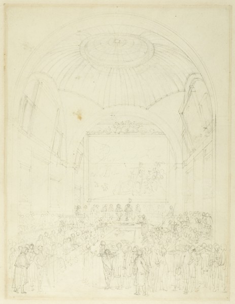 Study for Common Council Chamber, Guild Hall, from Microcosm of London, c. 1808.