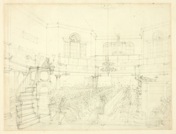 Study for The Magdalen Chapel, from Microcosm of London, c. 1809.