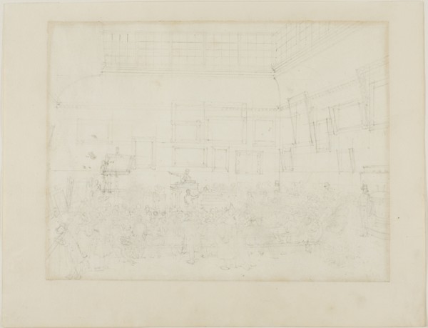 Study for Christie's Auction Room, c. 1808.