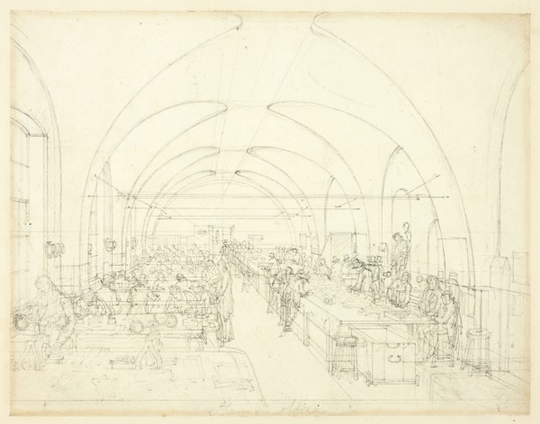 Study for Stamp Office, from Microcosm of London, c. 1809.