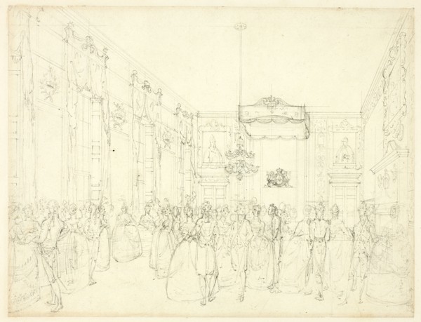 Study for Drawing Room, St. James, from Microcosm of London, c. 1809.