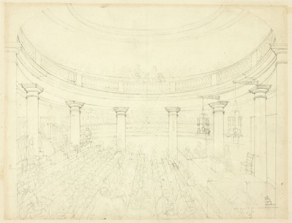 Study for Surrey Institution, from Microcosm of London, c. 1809.