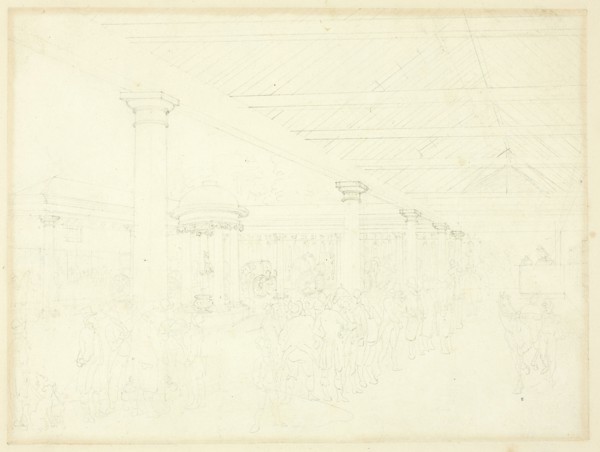 Study for Tattersall's Repository, from Microcosm of London, c. 1809.