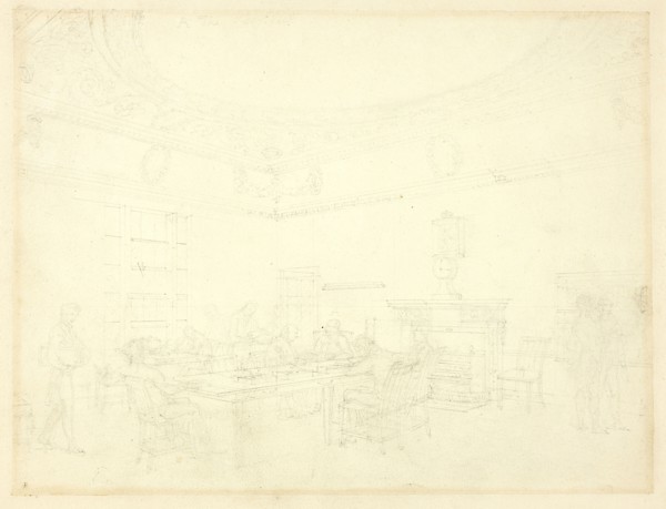 Study for Board of Trade, from Microcosm of London, c. 1809.