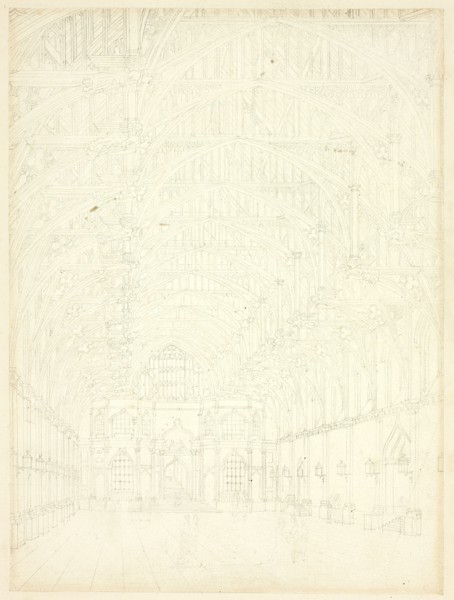 Study for Westminster Hall, from Microcosm of London, c. 1809.