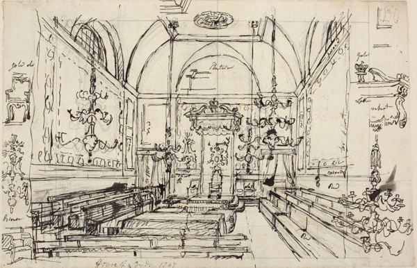 Study for the House of Lords, 1807 (recto); c. 1807 (verso).