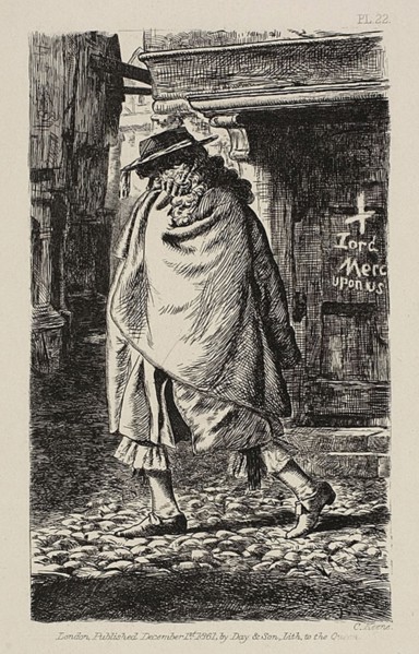 A Cloaked Figure Passing Through the Street (at the Time of the Plague in London), published December 1, 1861.