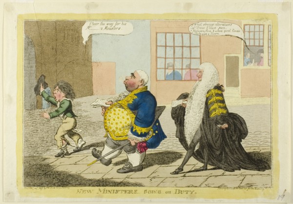 New Ministers Going on Duty, published February 14, 1806.
