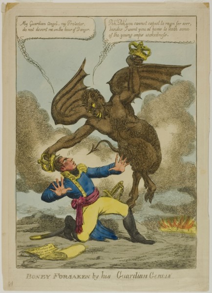 Boney Forsaken by his Guardian Genius, 1814.