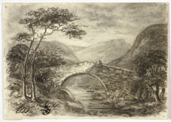 Stone Bridge in Mountains, c. 1855.