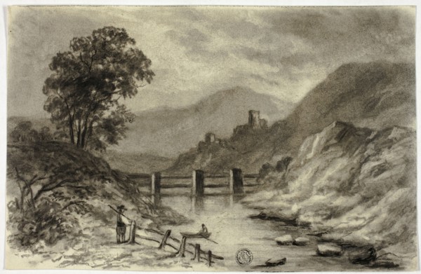 Mountain Stream with Boat, c. 1855.