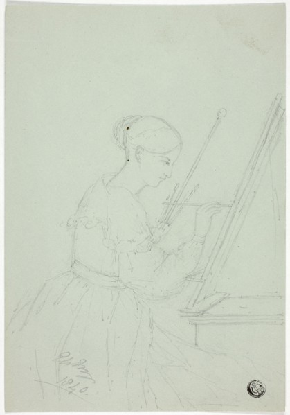 Young Woman Painting (possibly a Self Portrait), 1840.