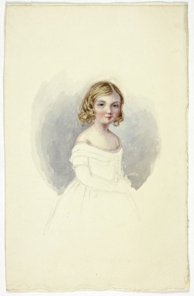 Portrait of Young Girl with Shoulderless Gown, n.d.