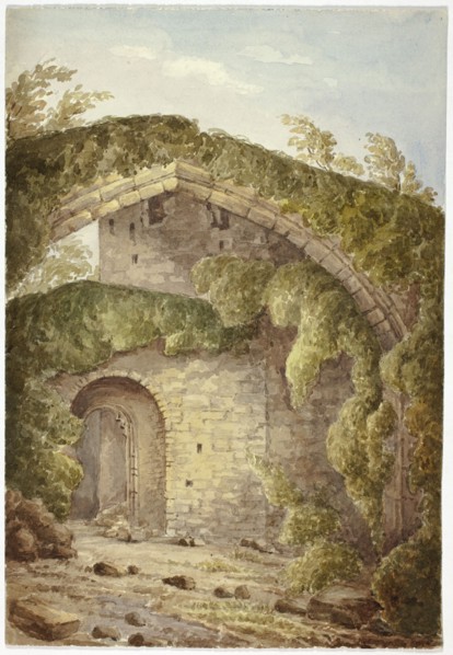 Interior of Conway Castle, 1845.