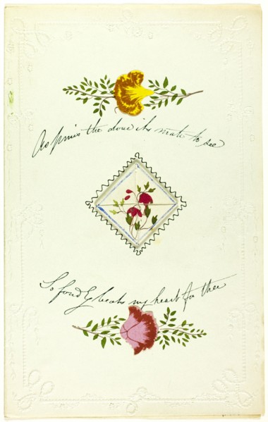 As Pines the Dove It's Mate to See (valentine), c. 1850.