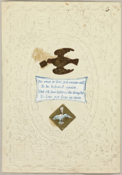 Tis Sweet to Love (valentine), c. 1840.