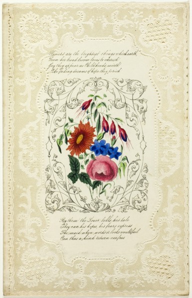 Flowers are the Brightest Things (valentine), 1855/60.