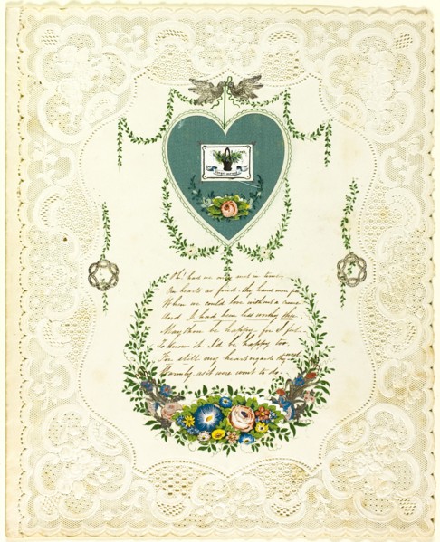 Oh, Had We Only Met in Time (valentine), c. 1850.