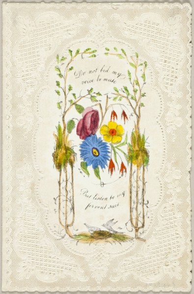 Do Not Bid My Voice Be Mute (valentine), c. 1840.