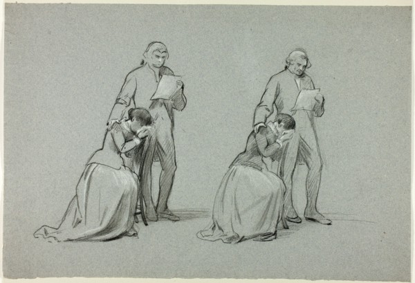 Two Sketches: Father and Daughter, n.d.