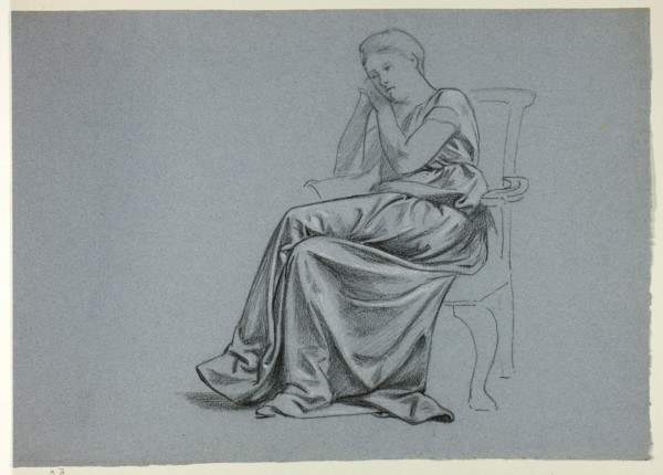 Woman in Loose Gown on Chair, n.d.