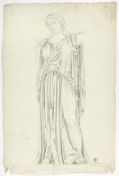Antique Statue of Draped Standing Woman, 1774.