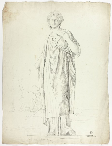 Antique Statue of Standing Draped Woman, 1774.