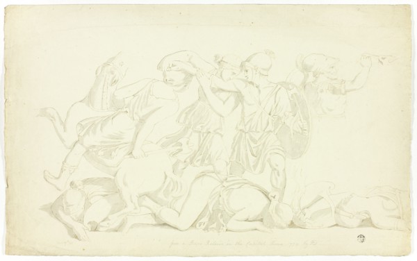 Ancient Bas-Relief with Battle of the Amazons, 1774.