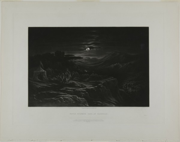 David Spareth Saul at Hachilah, from Illustrations of the Bible, 1835.