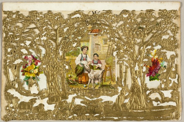 Untitled Valentine (Country Girls with Dog), c. 1873.