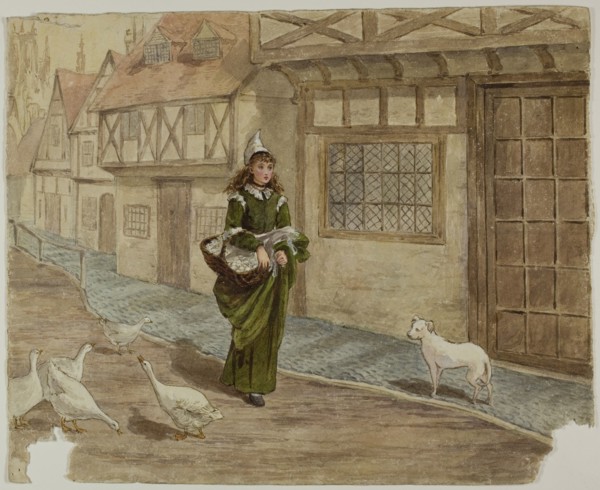 Girl with Eggs and Geese, n.d.
