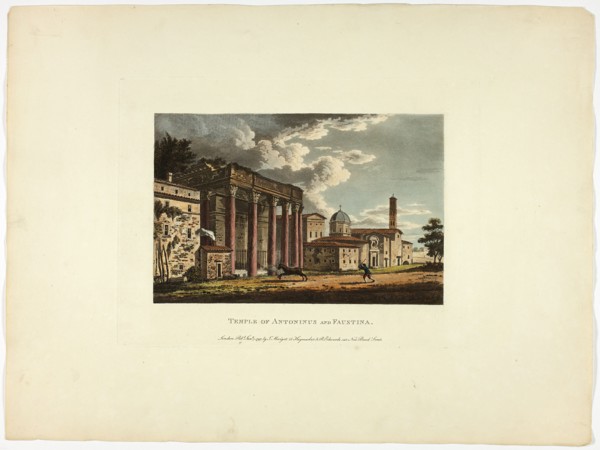 Temple of Antoninus and Faustina, plate thirty-six from the Ruins of Rome, published January 7, 1797.