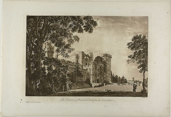 The Entrance of Warwick Castel from the Lower Court, plate 2, January 1776.