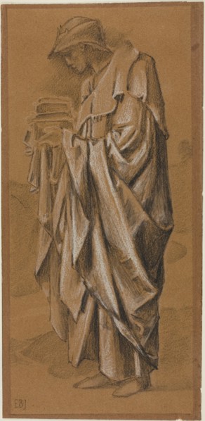 Standing Draped Figure in Profile to Left, c. 1888-1891.