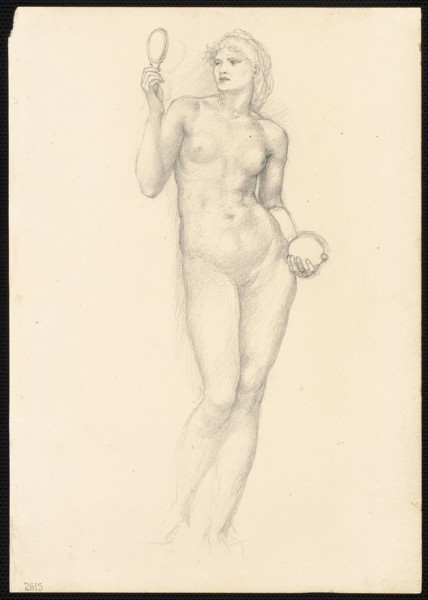 Nude Female Figure with Mirror in Right Hand, c. 1873-77.