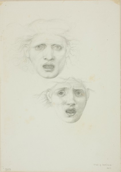 Head of Medusa, two studies for Rondanini Medusa, c. 1873-77.