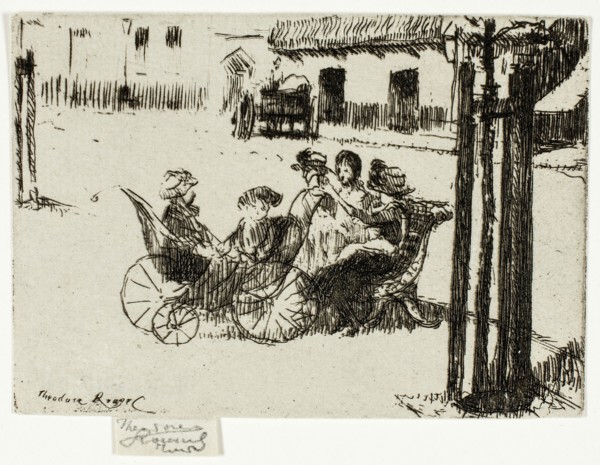Little Girls and Perambulators, Chelsea Embankment, 1888-89.