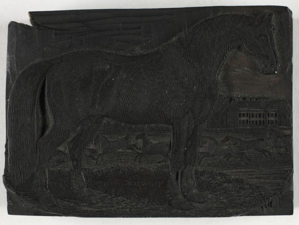 Woodblock for The Black Horse, from a General History of Quadrupeds, c. 1790.