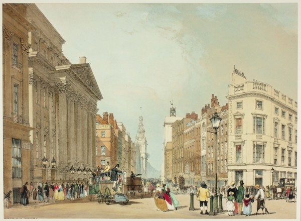Mansion House, Cheapside, plate one from Original Views of London as It Is, 1842.