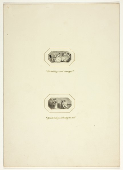 Study for a plate from The Triumphs of Temper, in the 1796 Royal Engagements Pocket Book, c. 1795.
