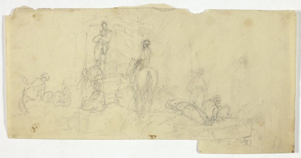 Group of Peasants with Man on Horse, n.d.