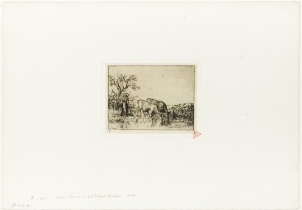 Woman Tending Two Cows, 1848.