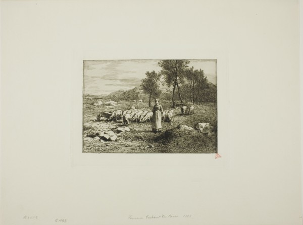 Woman Watching Over a Herd of Pigs, 1868.